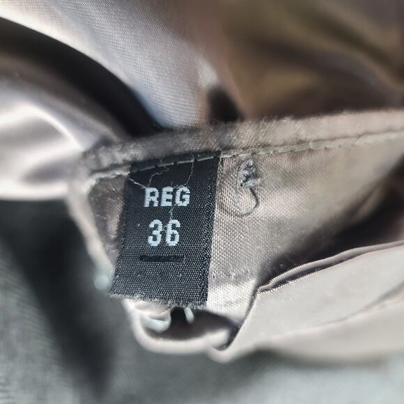 Burberry England Gray Wool Double Breasted Vintage Top Coat Men's 36 - Picture 7 of 7